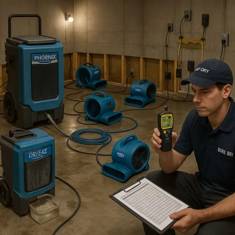 Structural Drying and Dehumidification process in Monroe County, AR